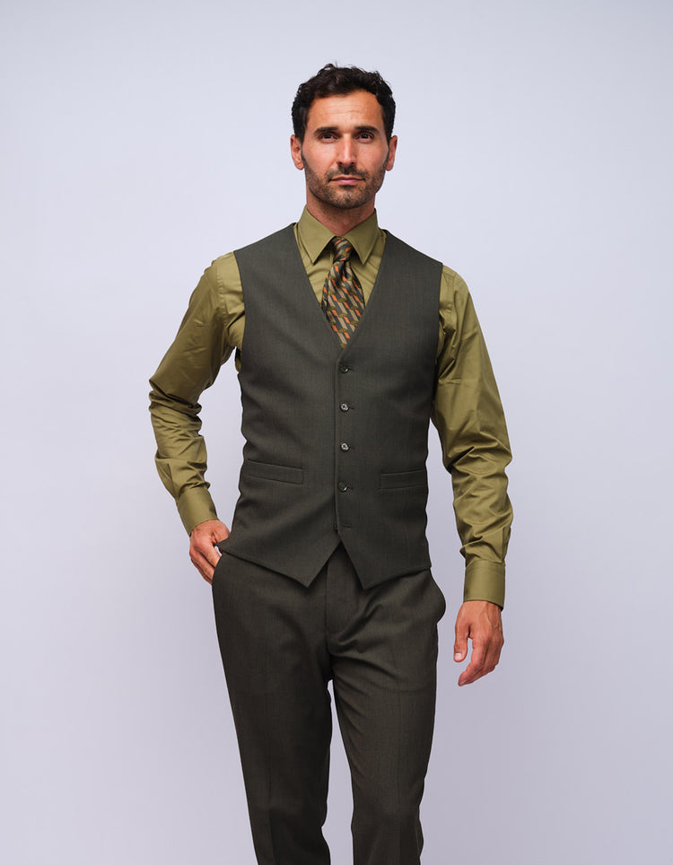 Mens Green Dot Waistcoat
