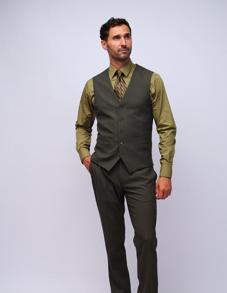 Mens Green Dot Waistcoat