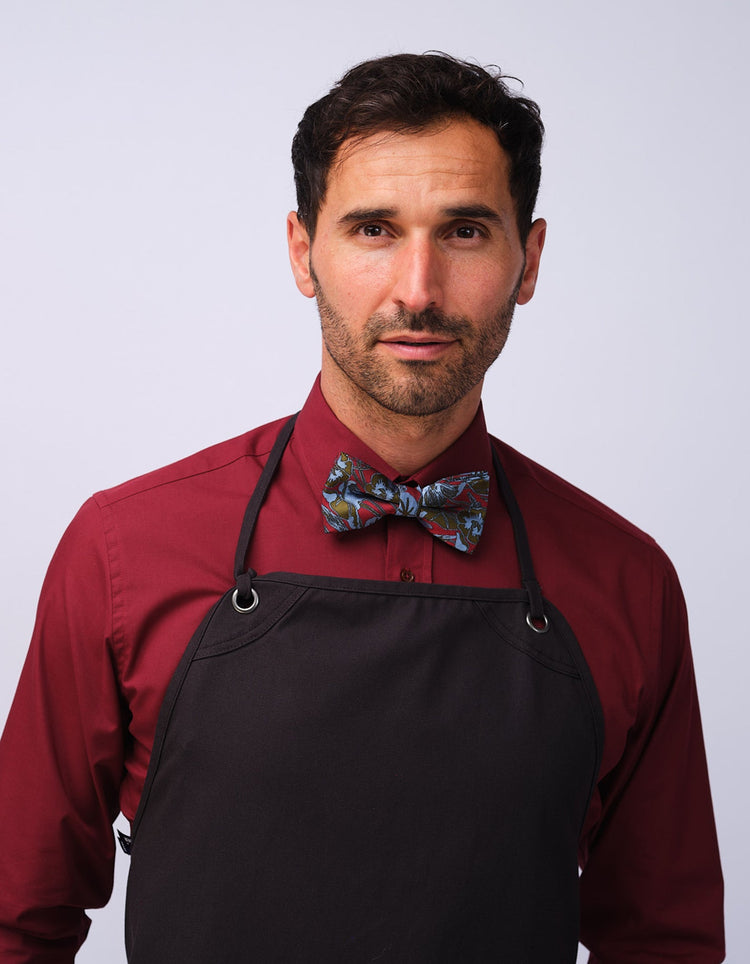 Burgundy & Blue Nasturtiums Bow Tie - Gresham Blake Studios