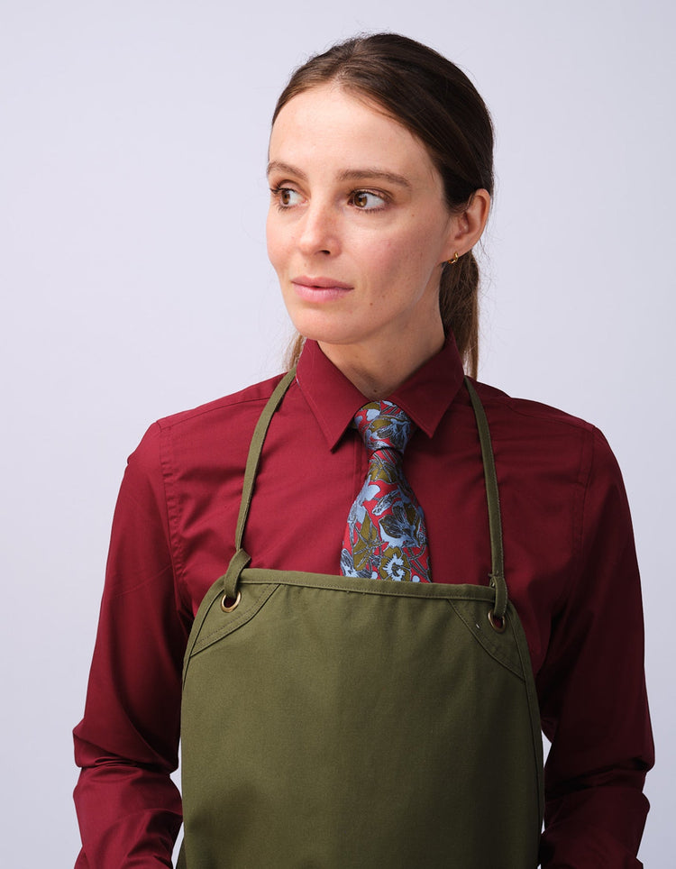 Burgundy & Blue Nasturtiums Tie - Gresham Blake Studios