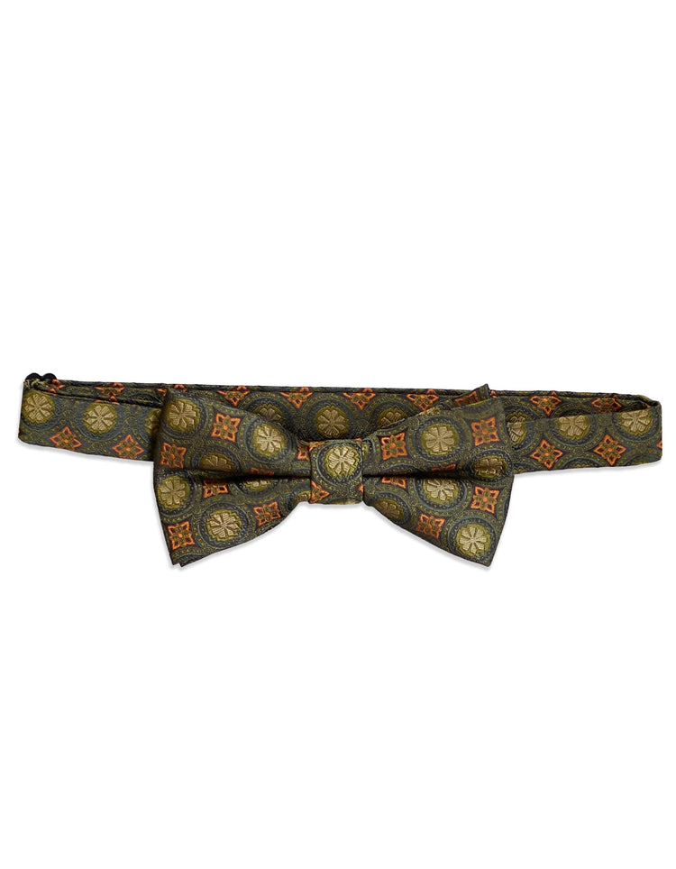 Green Floral Tile Bow Tie - Gresham Blake Studios