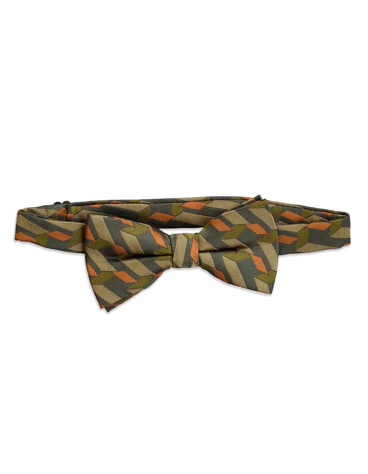 Green Graphic Blocks Bow Tie - Gresham Blake Studios
