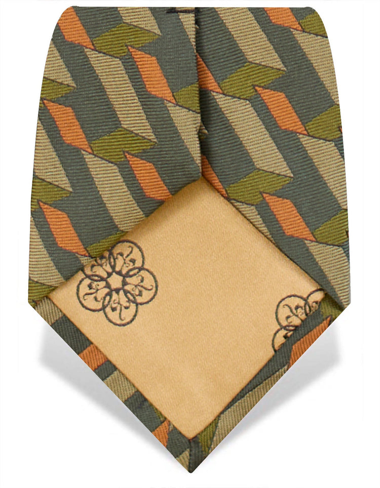 Green Graphic Blocks Tie - Gresham Blake Studios