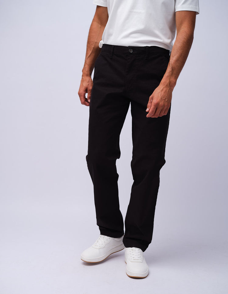 Mens Black Cotton Chino - Gresham Blake Studios