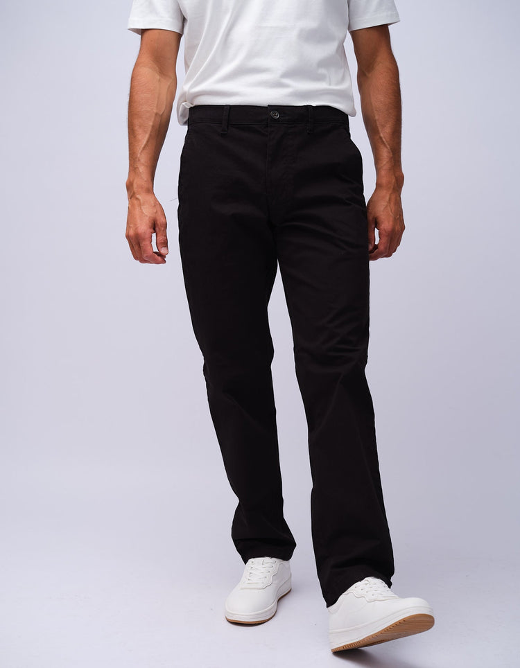 Mens Black Cotton Chino - Gresham Blake Studios
