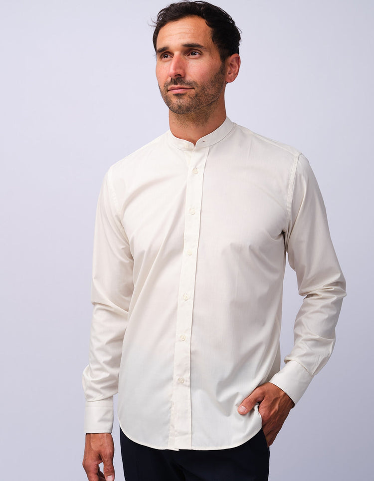 Mens Cream Grandad Shirt - Gresham Blake Studios