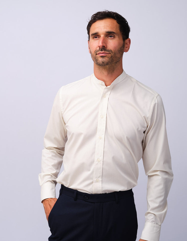 Mens Cream Grandad Shirt - Gresham Blake Studios