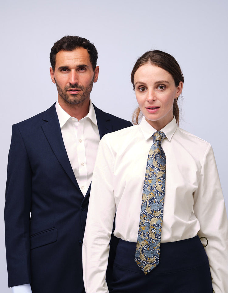 Mens Cream Kent Collar Shirt - Gresham Blake Studios