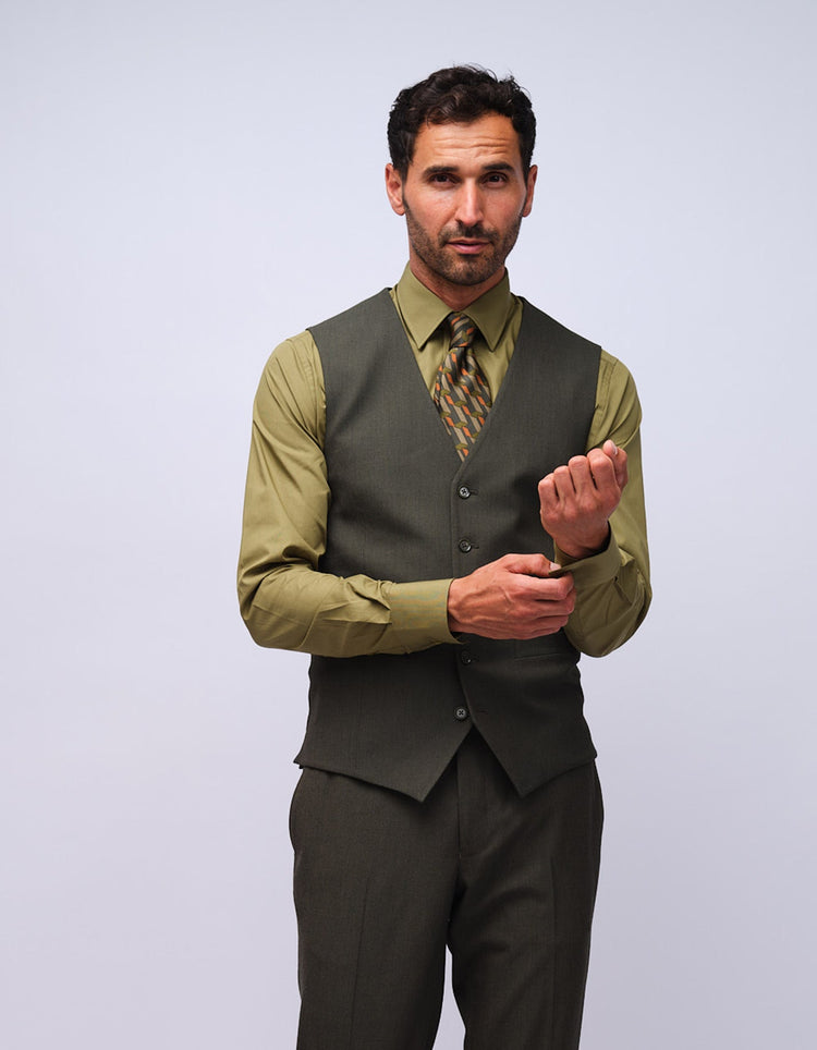 Mens Green Dot Waistcoat - Gresham Blake Studios