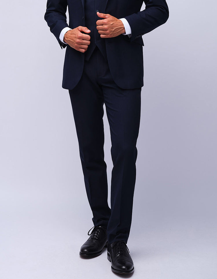 Mens Navy Dot Tailored Trouser - Gresham Blake Studios