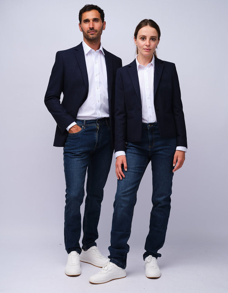 Mens Navy Herringbone Tweed Jacket - Gresham Blake Studios