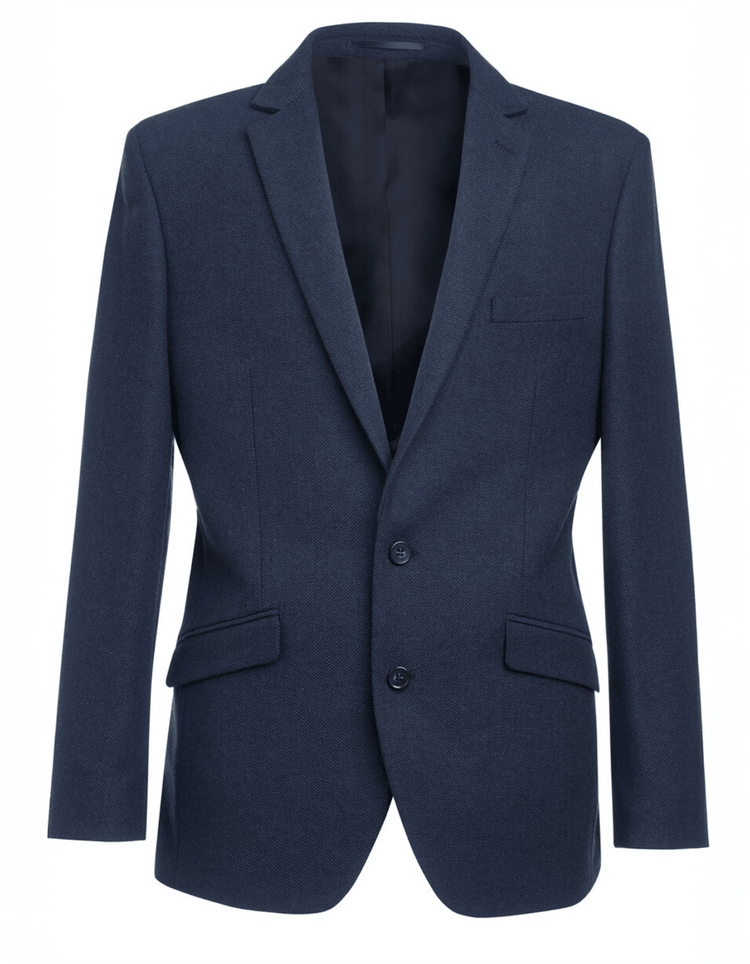 Mens Navy Herringbone Tweed Jacket - Gresham Blake Studios