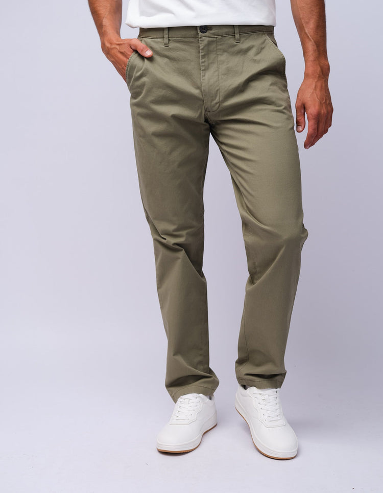 Mens Olive Cotton Chino - Gresham Blake Studios
