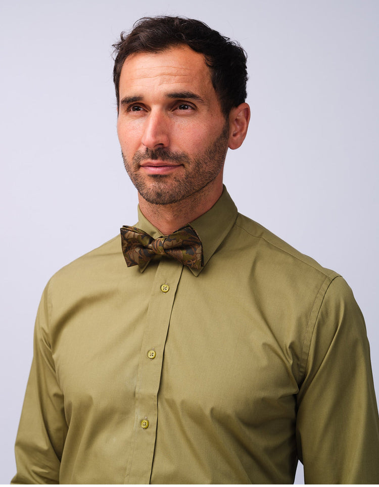 Mens Olive Kent Collar Shirt - Gresham Blake Studios