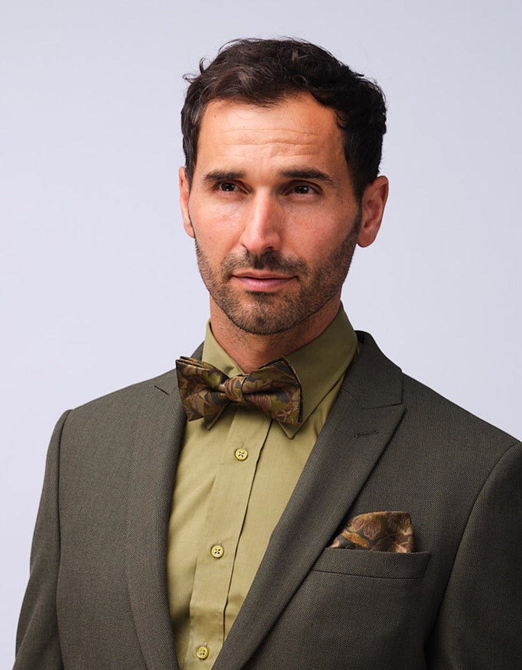 Mens Olive Kent Collar Shirt - Gresham Blake Studios