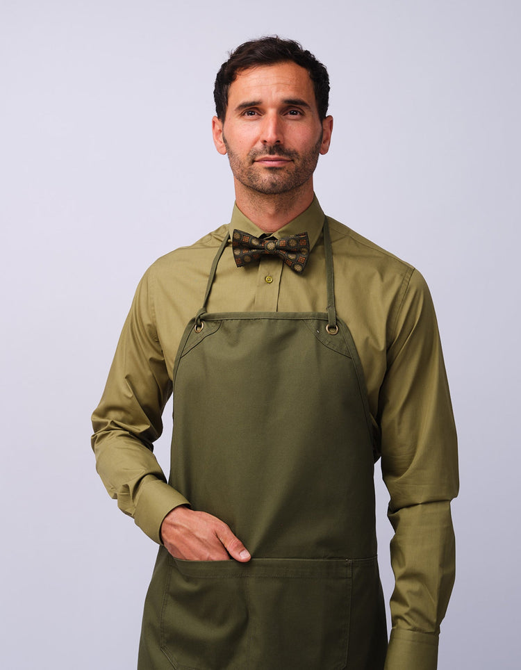 Mens Olive Kent Collar Shirt - Gresham Blake Studios