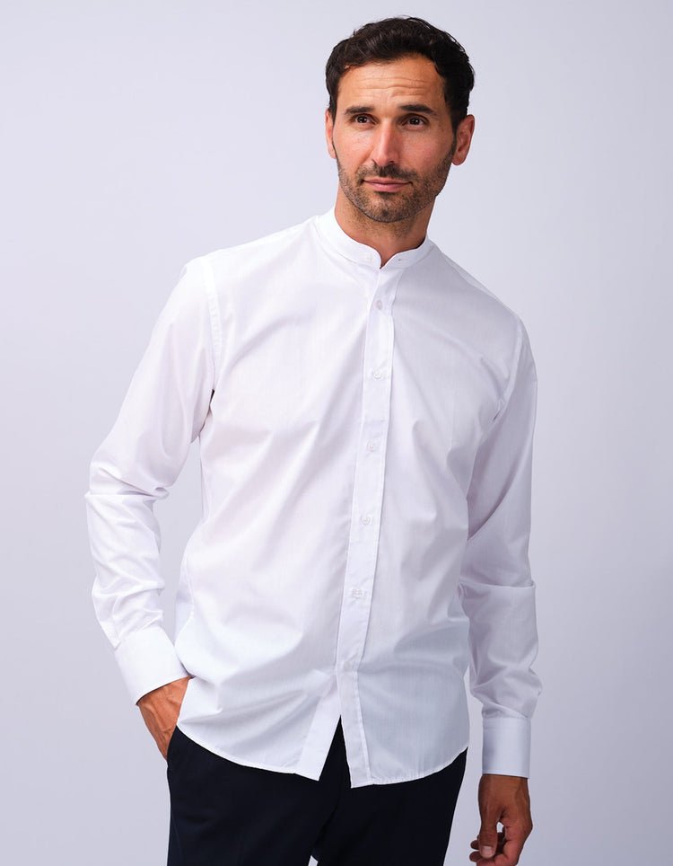 Men's White Grandad Shirt - Gresham Blake Studios