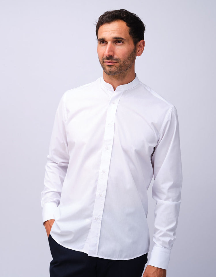 Men's White Grandad Shirt - Gresham Blake Studios