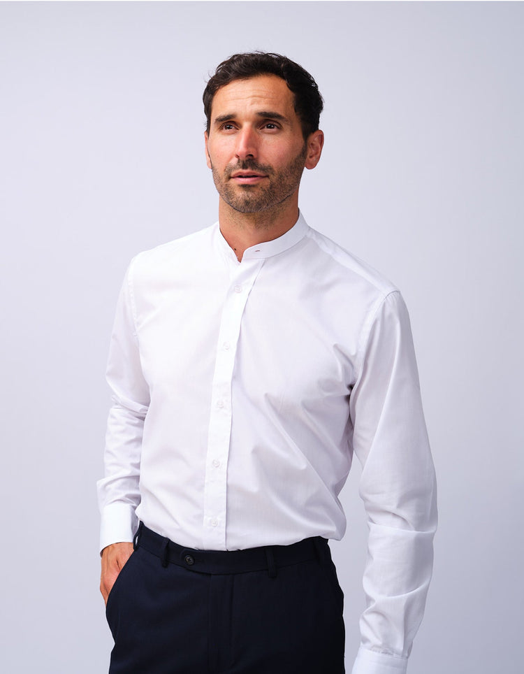 Men's White Grandad Shirt - Gresham Blake Studios