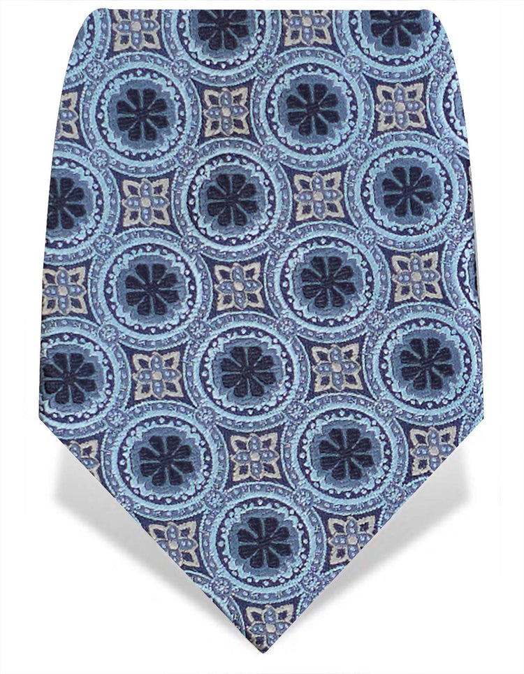 Navy Floral Tile Tie - Gresham Blake Studios