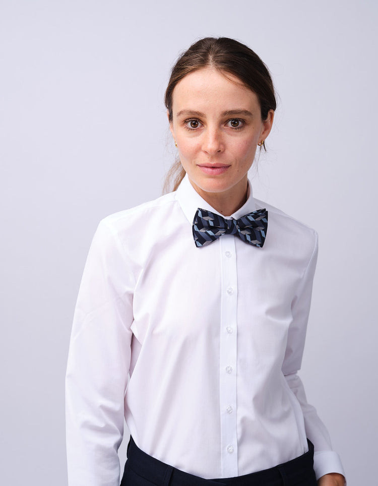 Navy Graphic Blocks Bow Tie - Gresham Blake Studios