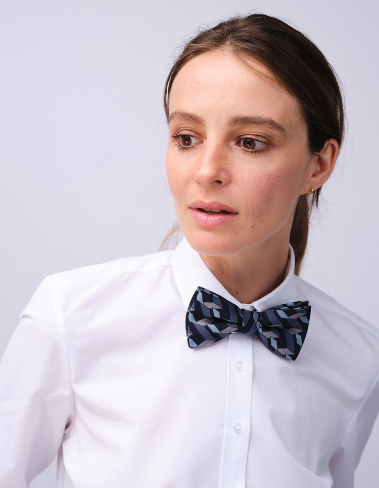 Navy Graphic Blocks Bow Tie - Gresham Blake Studios