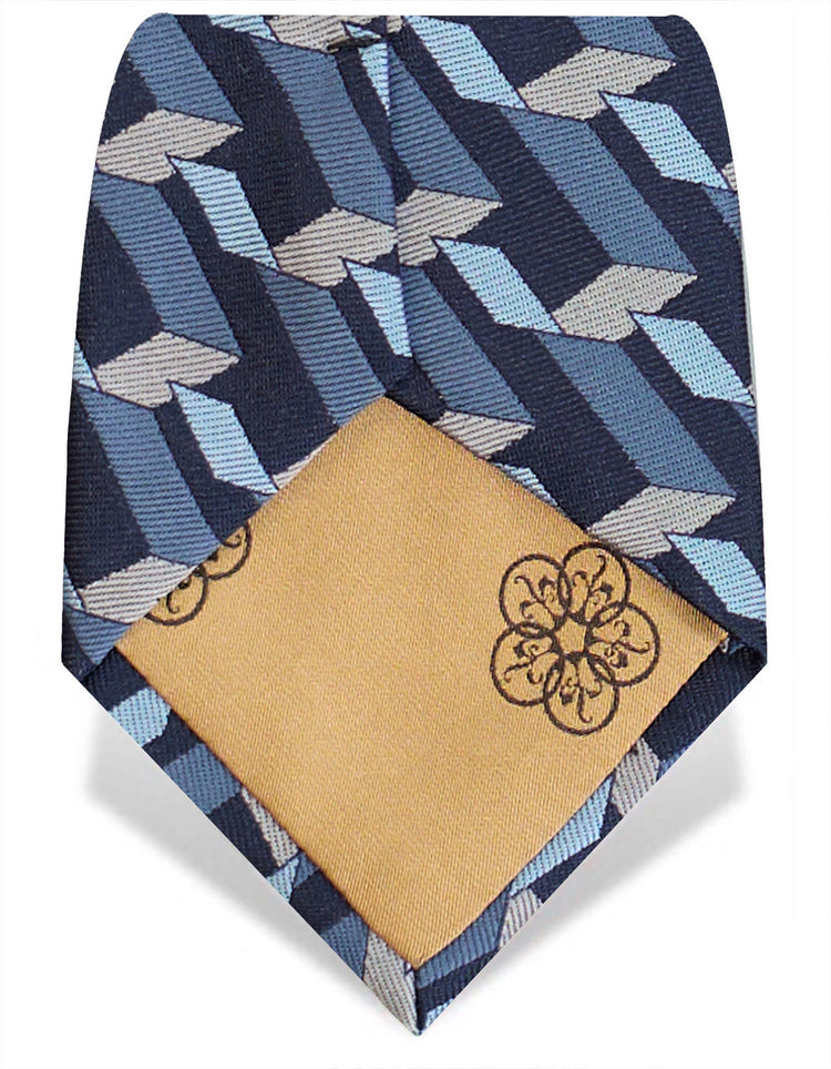 Navy Graphic Blocks Tie - Gresham Blake Studios