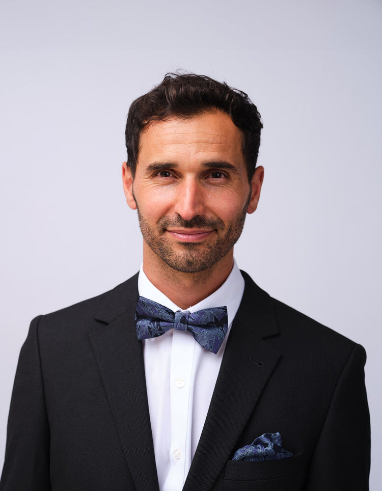 Navy Nasturtiums Bow Tie - Gresham Blake Studios