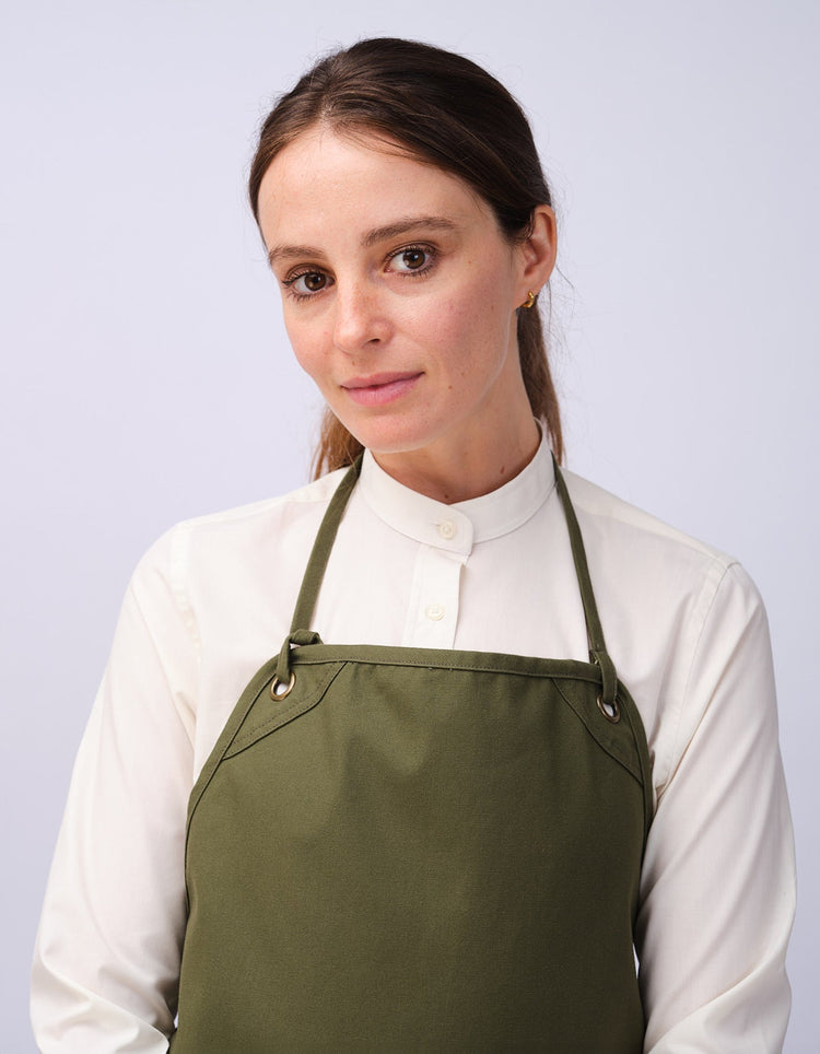 Olive Organic Cotton Bib Apron - Gresham Blake Studios