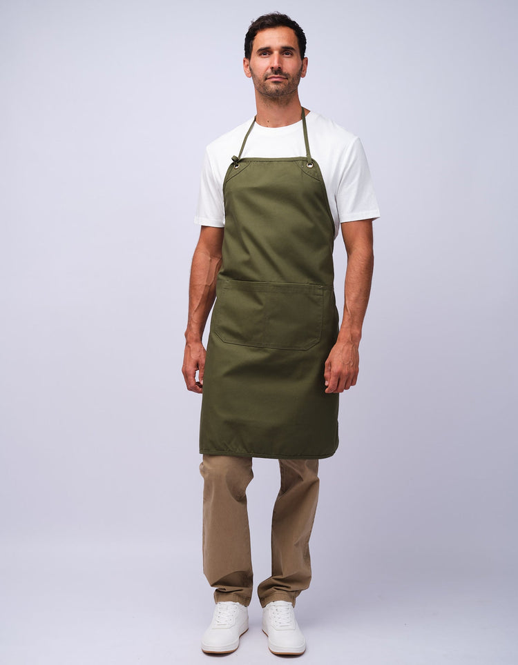 Olive Organic Cotton Bib Apron - Gresham Blake Studios