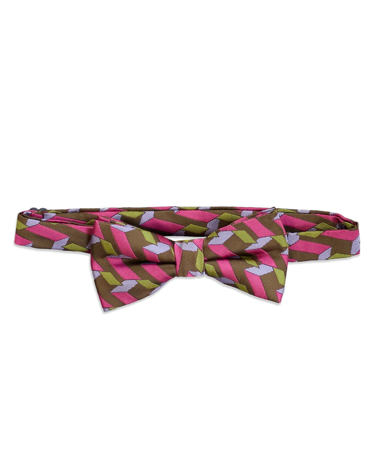 Pink & Green Graphic Blocks Bow Tie - Gresham Blake Studios