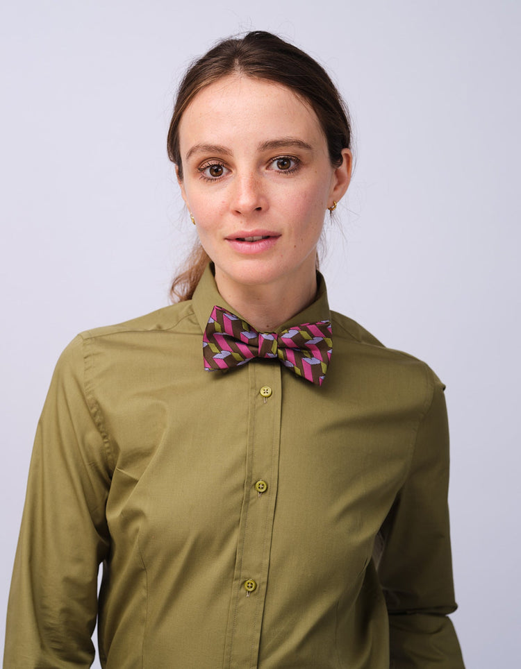 Pink & Green Graphic Blocks Bow Tie - Gresham Blake Studios