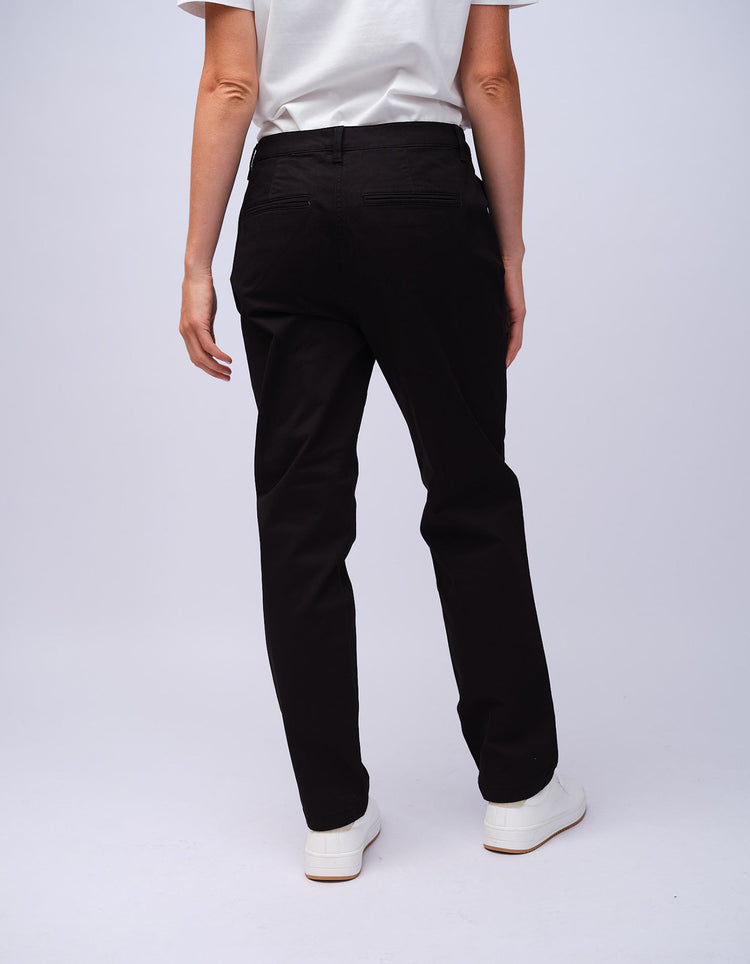 Womens Black Cotton Chino - Gresham Blake Studios
