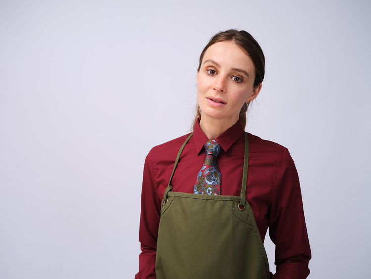 Womens Burgundy Kent Collar Shirt - Gresham Blake Studios