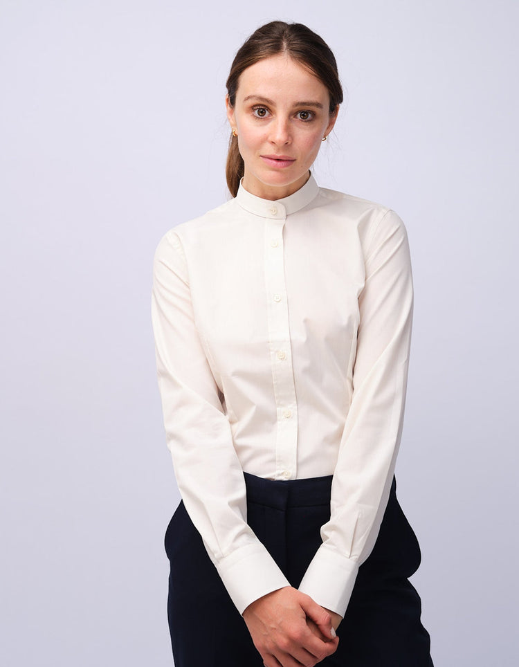 Womens Cream Grandad Shirt - Gresham Blake Studios