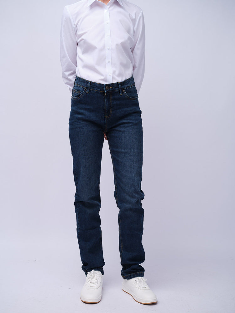 Womens Dark Blue Wash Jeans - Gresham Blake Studios