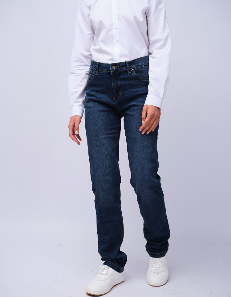 Womens Dark Blue Wash Jeans - Gresham Blake Studios
