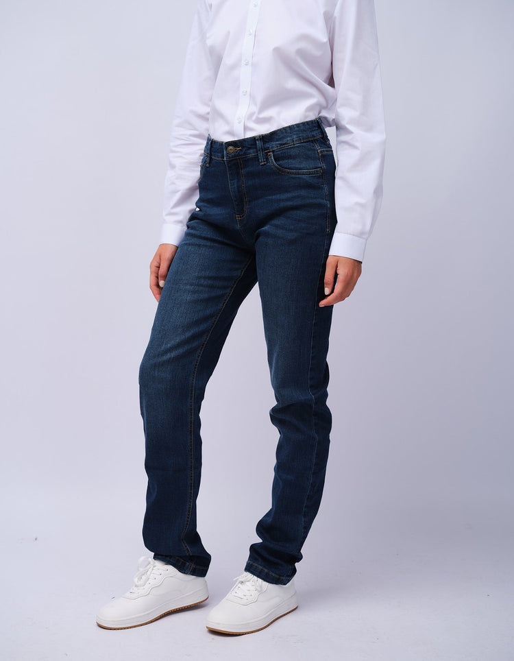 Womens Dark Blue Wash Jeans - Gresham Blake Studios