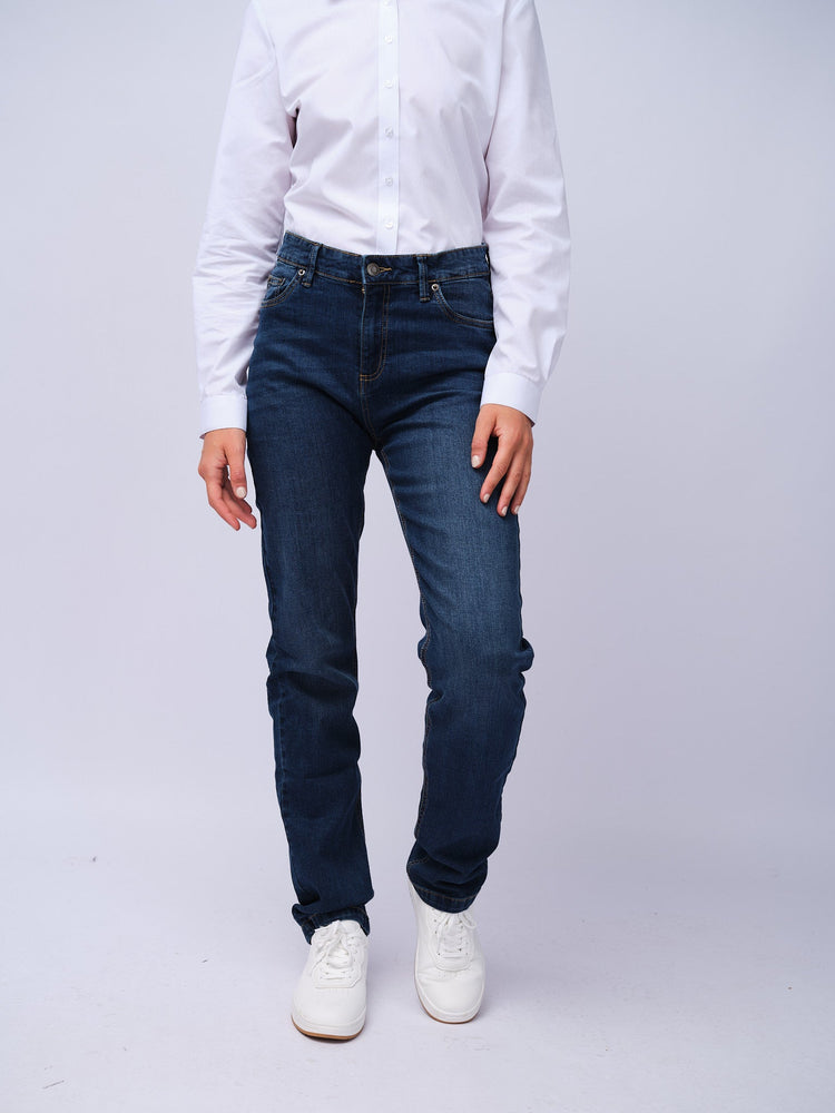 Womens Dark Blue Wash Jeans - Gresham Blake Studios