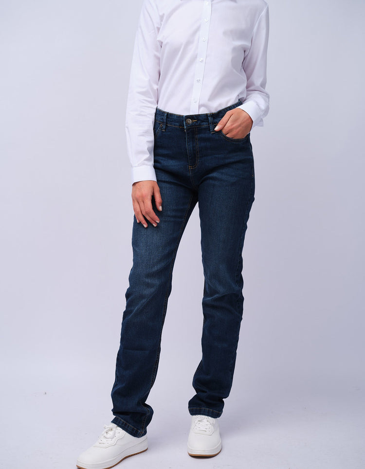 Womens Dark Blue Wash Jeans - Gresham Blake Studios