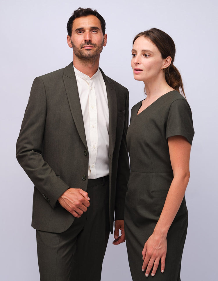 Womens Green Dot V - Neck Dress - Gresham Blake Studios