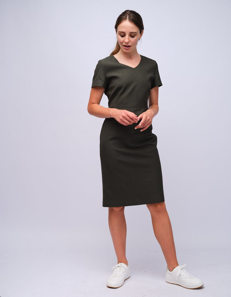 Womens Green Dot V - Neck Dress - Gresham Blake Studios
