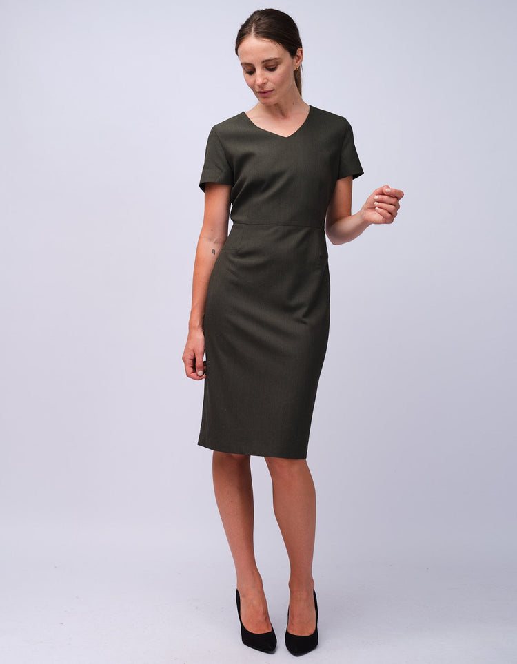 Womens Green Dot V - Neck Dress - Gresham Blake Studios