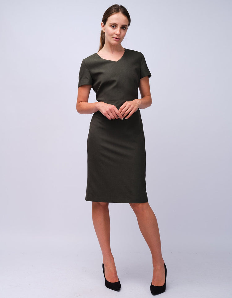 Womens Green Dot V - Neck Dress - Gresham Blake Studios