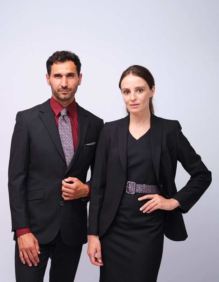 Womens Grey Dot V - Neck Dress - Gresham Blake Studios