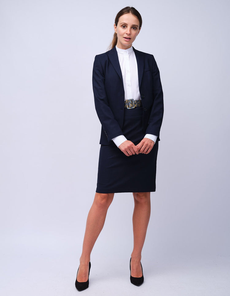 Womens Navy Dot Pencil Skirt - Gresham Blake Studios
