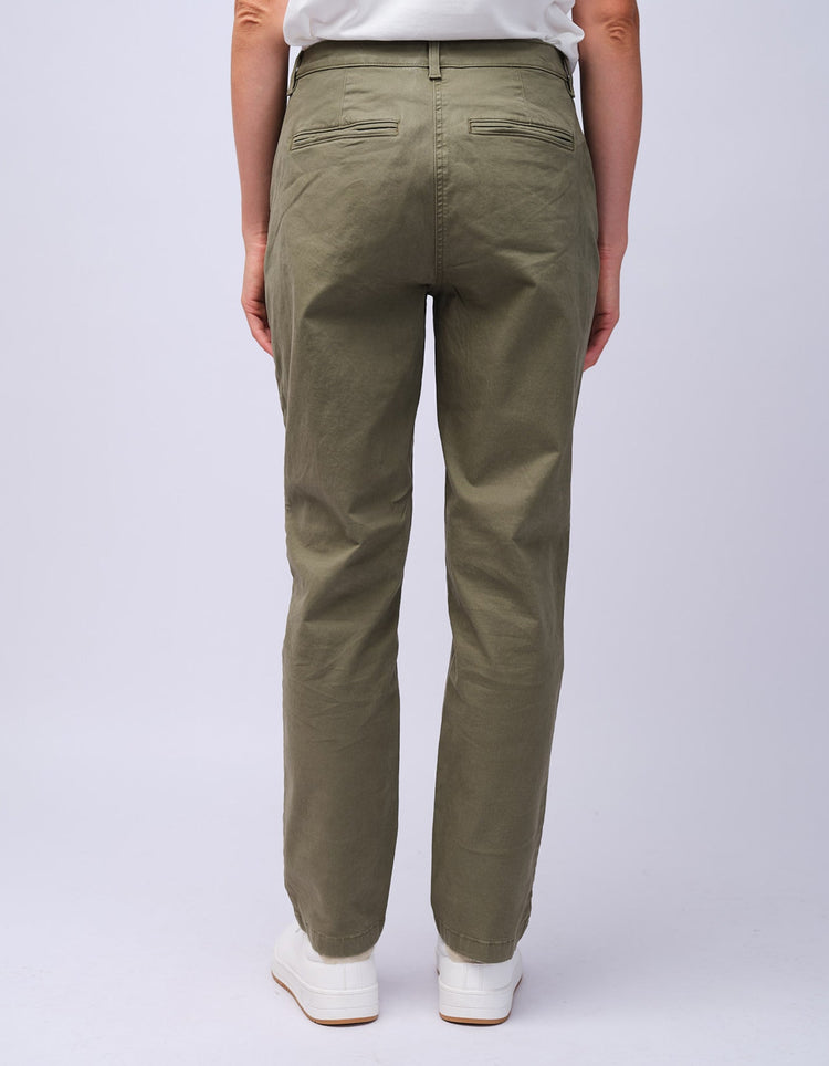Womens Olive Cotton Chino - Gresham Blake Studios