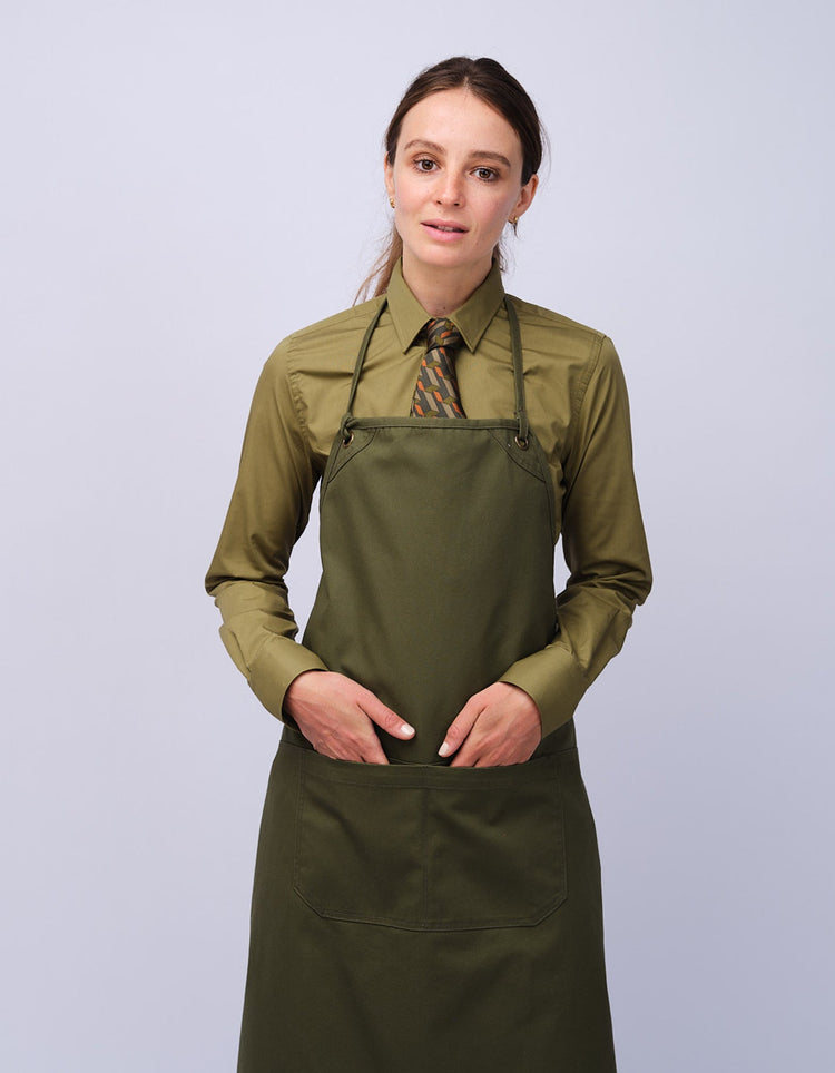 Womens Olive Kent Collar Shirt - Gresham Blake Studios