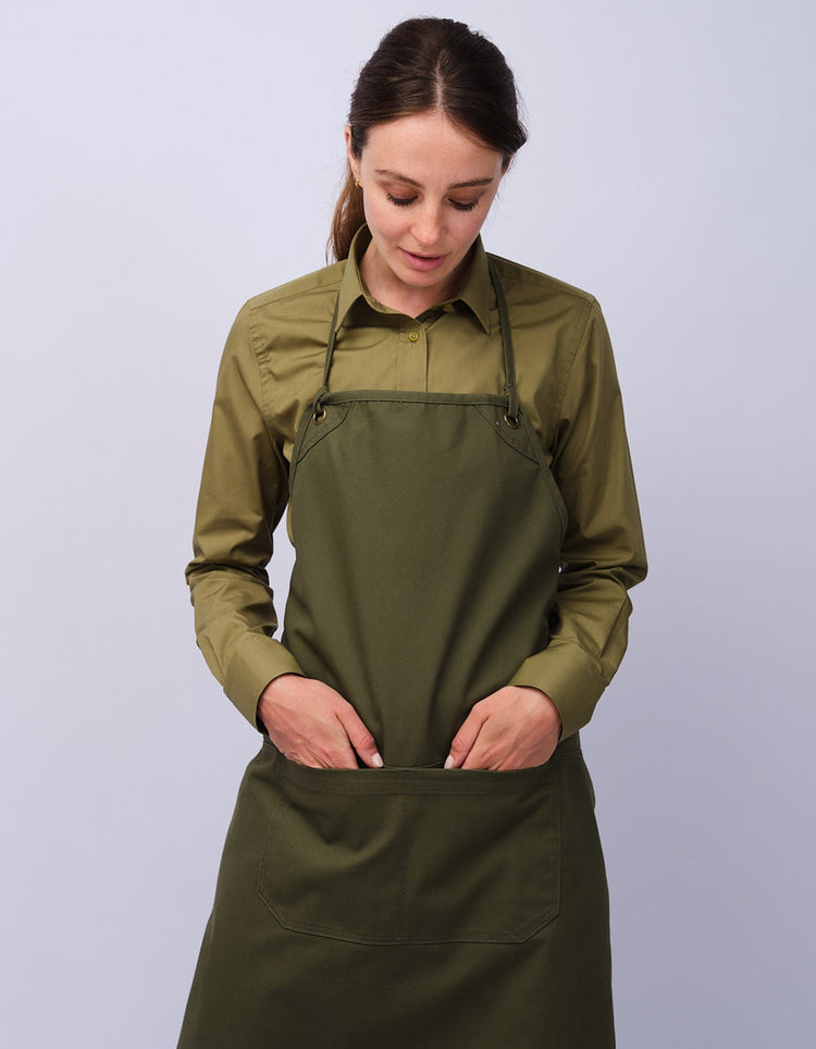Womens Olive Kent Collar Shirt - Gresham Blake Studios