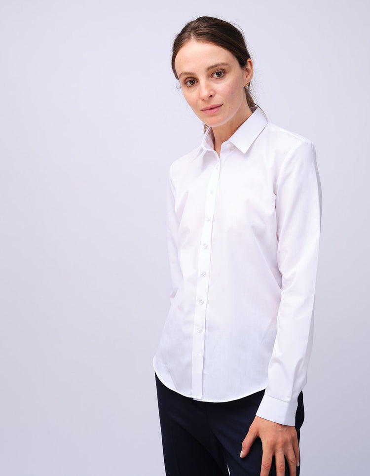 Womens Slim Fit White Shirt - Gresham Blake Studios
